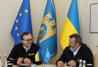 Массімо Діана, представник UNFPA в Україні та Андрій Москаленко, перший заступник міського голови Львова