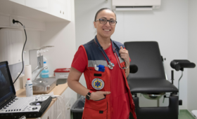 Doctor Olga Filipova, obstetric-gynaecologist, works in a mobile maternity hospital in Balaklia, Kharkiv region/Andrii Kravchenk
