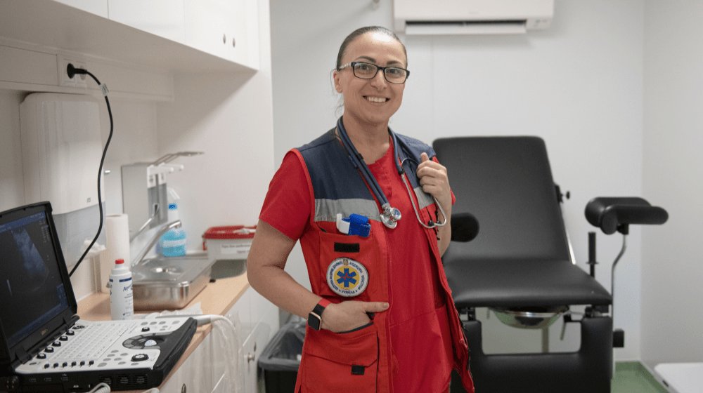 Doctor Olga Filipova, obstetric-gynaecologist, works in a mobile maternity hospital in Balaklia, Kharkiv region/Andrii Kravchenk