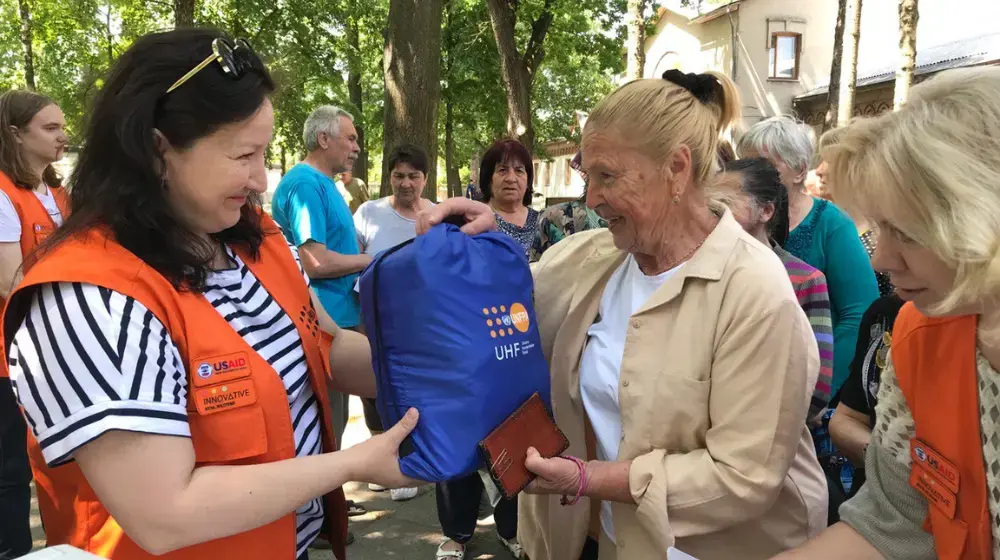 Elderly women from Kyiv, Chernihiv, and Sumy regions received dignity kits 