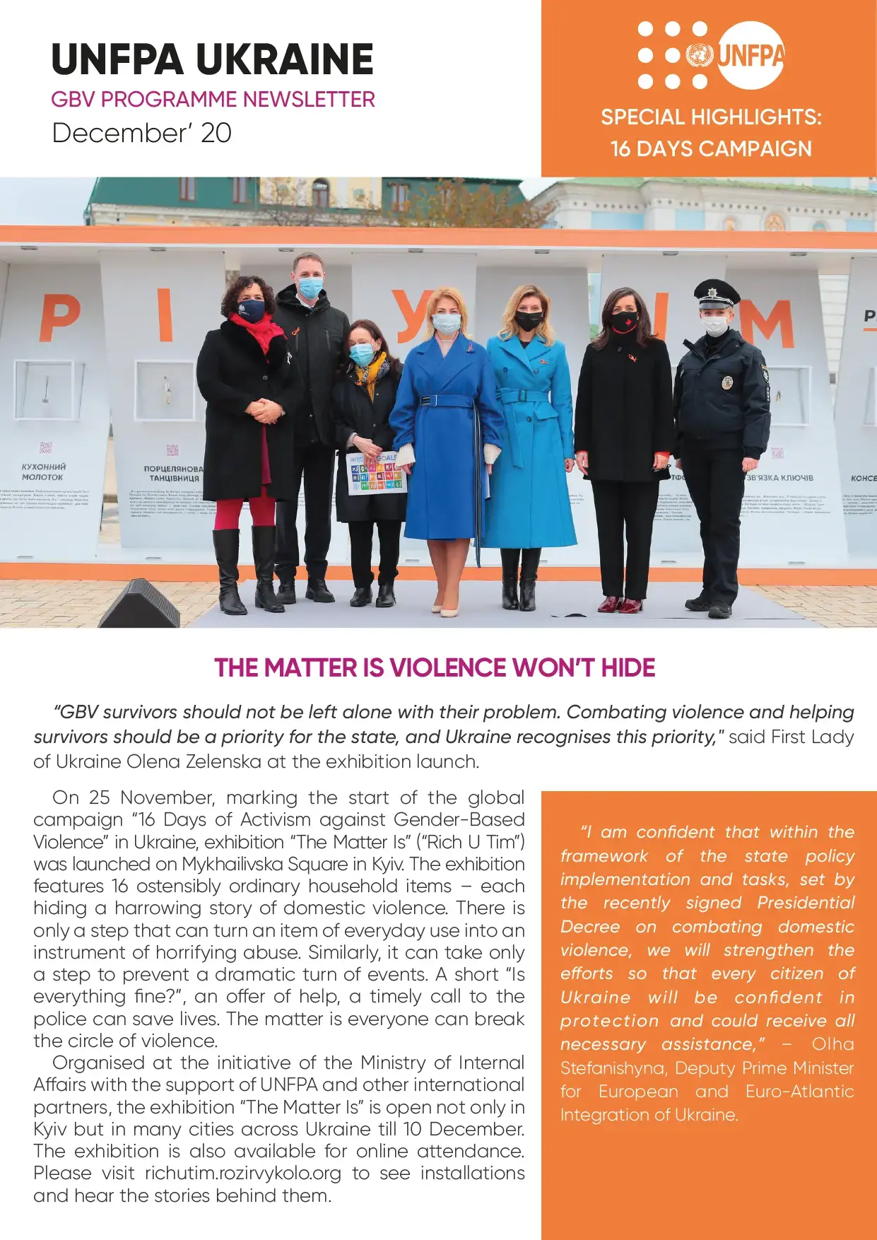 Newsletter UNFPA Ukraine / GBV programme