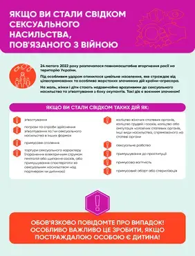 ЩО РОБИТИ, ЯКЩО ВИ СТАЛИ СВІДКОМ СЕКСУАЛЬНОГО НАСИЛЬСТВА, ПОВ'ЯЗАНОГО З ВІЙНОЮ